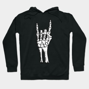 Skeleton Hand Sign Devil Horns Hand Gesture Hoodie